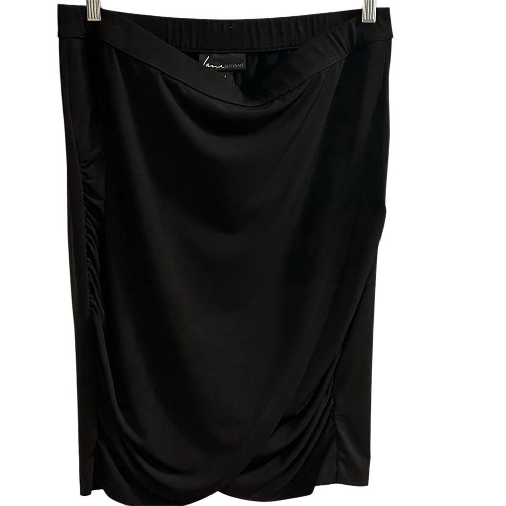 Lane Bryant Women's Black Draped Knee Length Skirt Size 14/16